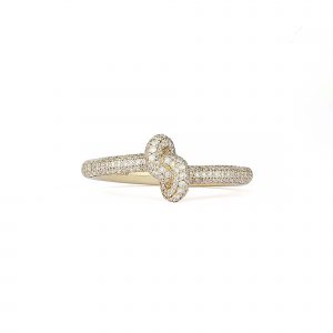 Absolutely slim knot diamond ring yellow gold